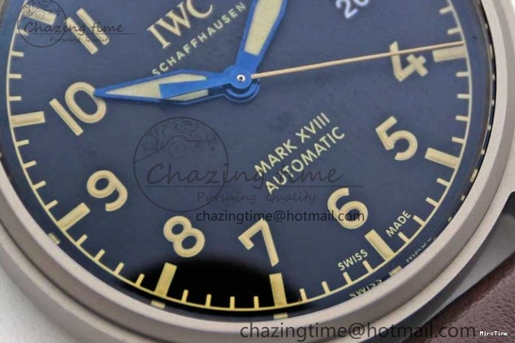 MIROTIME 0312 Mark XVIII IW327006 Titanium M+F 1:1 Best Edition Black Dial on Brown Leather Strap A Efficient 7052